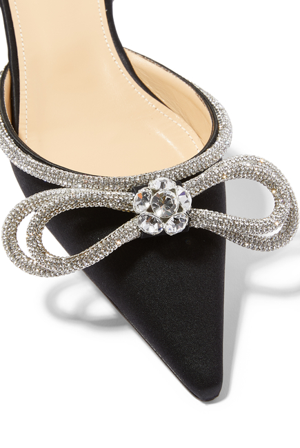 Double Bow Crystal-Embellished Pointed Flats